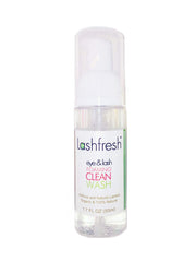 Lashfresh Foaming Clean Wash bottle 50ml highlighting gentle, oil-free eye cleansing