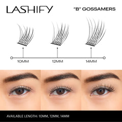 Lashify Bold 12mm Gossamer refill cartridge detail highlighting length options