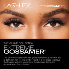 Lashify Extreme 13mm Gossamer cartridge image highlights premium Korean silk lashes for long-lasting volume.