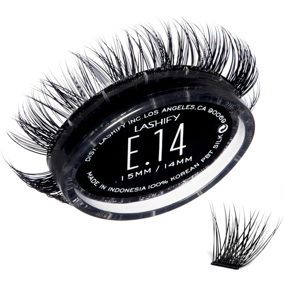 Lashify Extreme 14mm Gossamer refill close-up showing dramatic volume for evening looks.