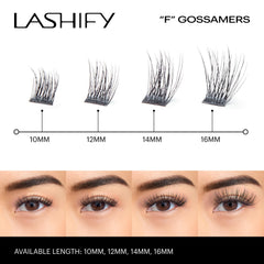 Lashify Fuse Control Wand usage demonstrates precise DIY application with Gossamer lashes.