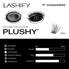 Lashify Plushy Gossamer features 66 fibers for lush fullness.