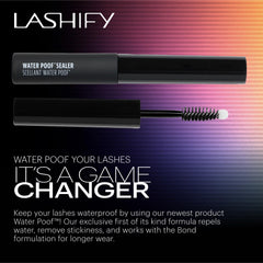Lashify Water Poof Sealer after-application on lashes demonstrates base seal.