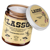 LASSO TALLOW Frankincense Citrus Balm jar showing radiant hydration.