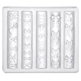 lasuroa Bow Nail Charm Mold transparent closeup for precise DIY nail charms and smooth release.