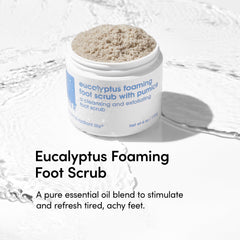LATHER Foot Scrub pumice stone exfoliation close-up highlighting removal of dry skin