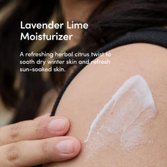 LATHER Lavender Lime moisturizer cream swirl showing rich texture.