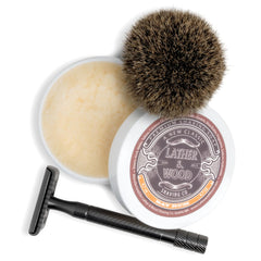 Lather & Wood Bay Rum dense-lather foam demonstrates slip for smooth shaves.