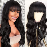 Lativ Body Wave Wig with Bangs 20in front view shows natural texture and easy wear.