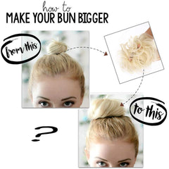 Lativ Messy Hair Bun extension in ponytail to boost fullness