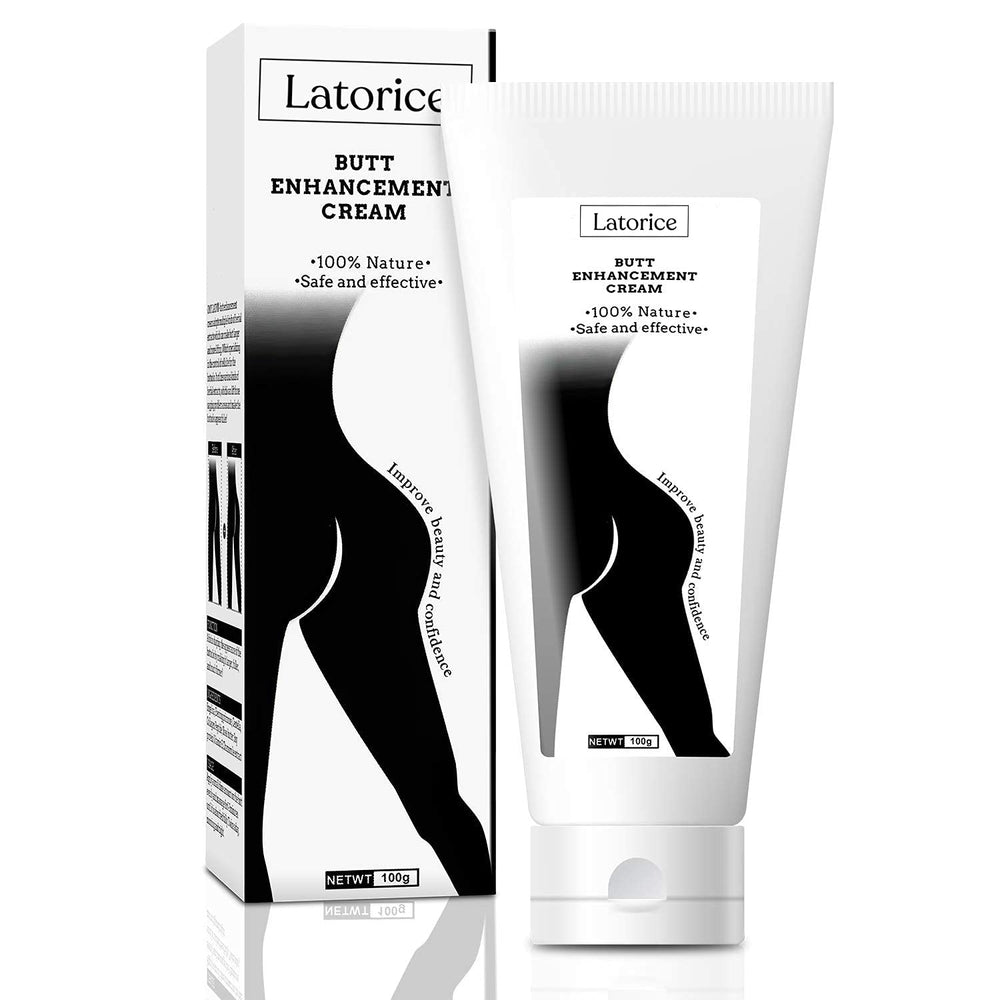 LATORICE Butt Enhancement Cream packaging closeup highlighting premium jar for skin nourishment