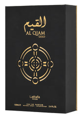 Lattafa Al Qiam Gold spray bottle enables easy daily application