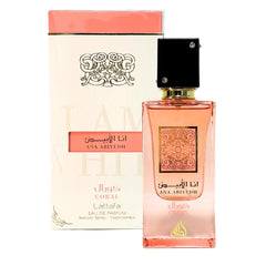 Lattafa Ana Abiyedh Coral heart-notes: coconut and white florals for tropical softness.