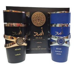 Lattafa Asad EDP bottle close-up highlighting sleek design for refined daily wear.