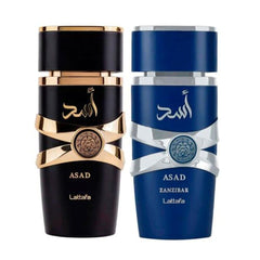 Lattafa Asad gift set box, premium packaging ideal for gifting and display.