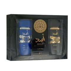Lattafa Asad Zanzibar EDP bottle, elegant scent ready for evening wear.