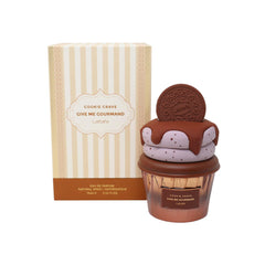 Lattafa Cookie Crave bottle front with warm gourmand aroma for cozy evenings.