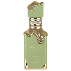 Lattafa Eclaire Pistache bottle highlights pistachio cream for gourmand wear