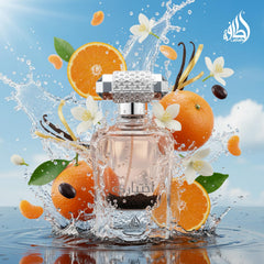 Lattafa Ekhtiari middle-notes-roses-lilies deliver elegant floral heart for romantic evenings.