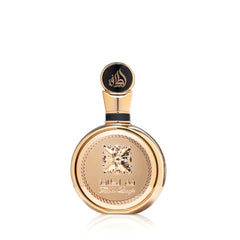 Lattafa Fakhar Gold Extrait bottle closeup for a premium, long-lasting impression.
