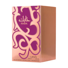 Lattafa Habik fragrance notes display a floral-fruity profile for scent layering inspiration.