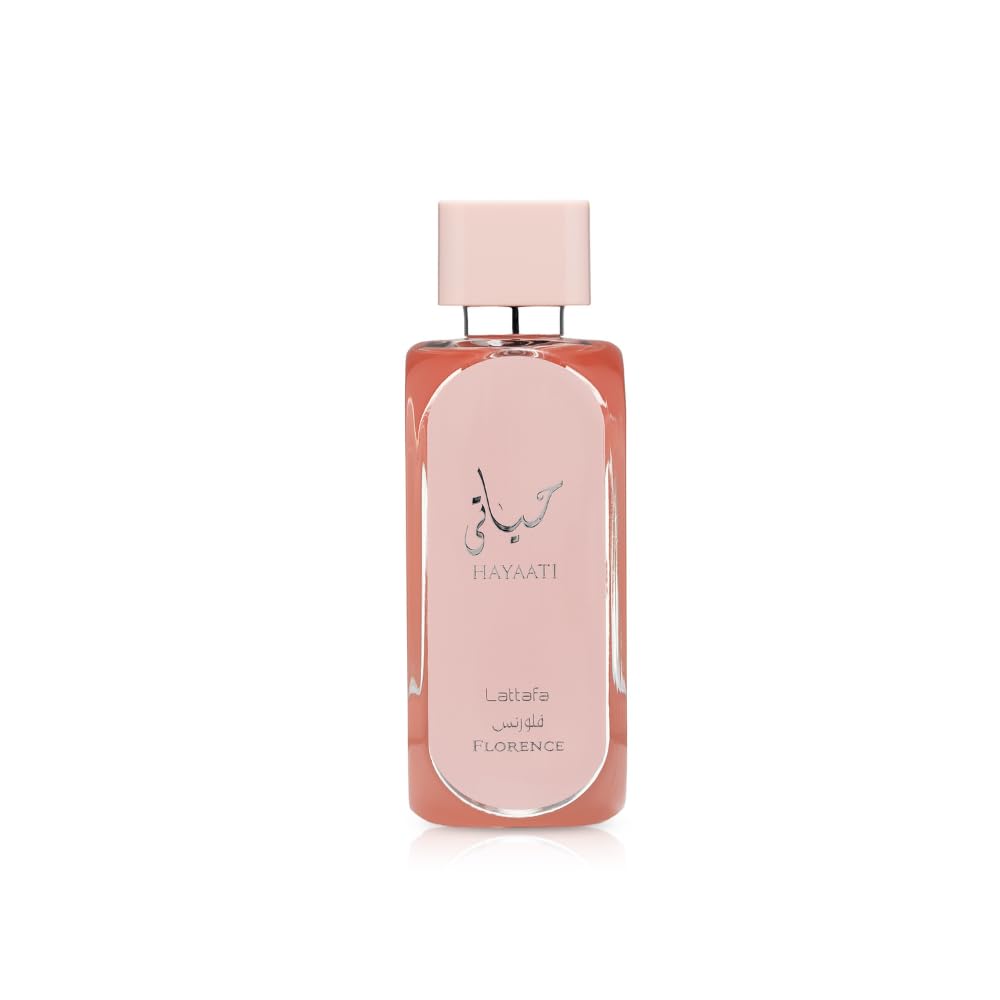 Lattafa Hayaati Florence bottle front for daily elegance and confident scent.