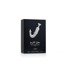 Lattafa Ishq Al Shuyukh Silver lifestyle image suggests day-to-night versatility.