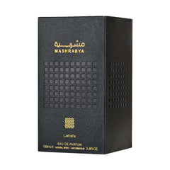 Lattafa Mashrabya base notes show vanilla and patchouli for warm, lasting presence.