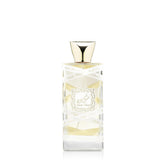 Lattafa Musk Mood bottle close-up highlights white musk for daily wear.