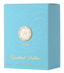 Lattafa Opulent Dubai gift packaging conveys a premium unboxing experience and thoughtful presentation