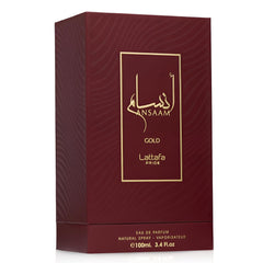 Lattafa Pride Ansaam Gold gift packaging evoking luxury for special occasions