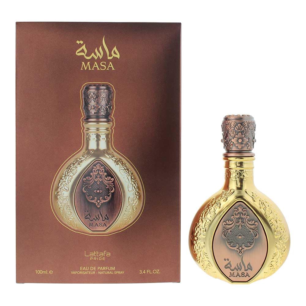 Lattafa Pride Masa top notes bottle image for a fresh daytime scent