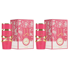 Lattafa Yara Candy bottle closeup highlights amber-vanilla gourmand notes for special occasions.