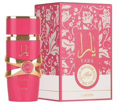 Lattafa Yara Candy heart notes strawberry fizz candy evoke playful sweetness.