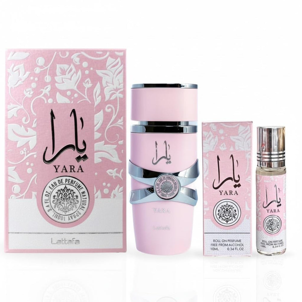 Lattafa Yara EDP spray bottle ready for daily wear and evening occasions.