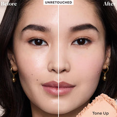 Laura Mercier translucent loose setting powder being applied for a lightweight finish.