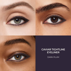 Laura Mercier Caviar Tightline Eyeliner applied on tightline for subtle crease-proof definition.