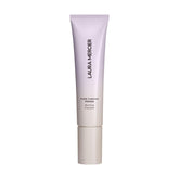 Laura Mercier Pure Canvas Primer bottle closeup highlights blurred pores for smoother makeup.