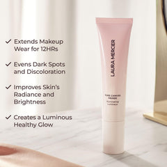 Laura Mercier Pure Canvas Primer porcelain flower ingredient enhances radiant complexion.