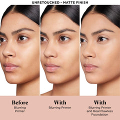 Laura Mercier Pure Canvas Primer silica beads diffuse light to minimize imperfections.
