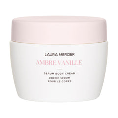 Laura Mercier Serum Body Cream bottle close-up showing silky hydration