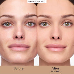 Laura Mercier tinted moisturizer blend swirl showing buildable coverage.