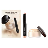 Laura Mercier translucent loose powder jar demonstrates oil absorption for a lasting matte finish.