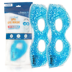 lautre-peau two-pack eye masks in blue design for cooling and warming relief