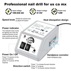 LAVAED nail drill with low-noise operation reduces workspace distraction