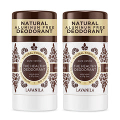 Lavanila Pure Vanilla deodorant pack of 2oz bottles for long-lasting odor protection.