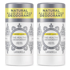 Lavanila Sport Luxe two-pack front view showing aluminum-free freshness for daily use.