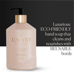 L’AVANT Collective amber-cedar notes evoke warm, earthy aroma in daily routines.