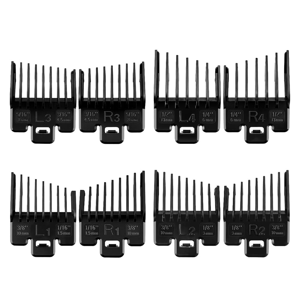 LAVEST Fade Guide Set guards closeup highlighting precise fade options.