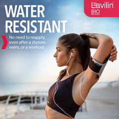 Lavilin Bio Balance underarm deodorant cream water-resistant demonstration.